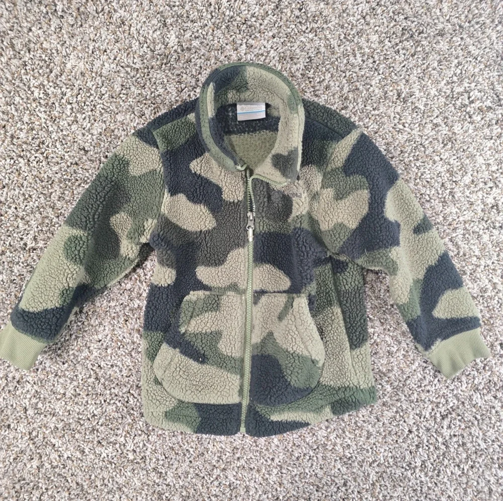 Columbia boys' Rugged Ridge II Camo printed sherpa full-zip jacket XXS (4/5)